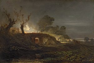 Un horno de cal en Coalbrookdale, c.1797